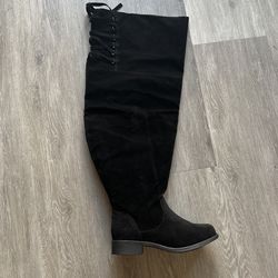 Faux Suede Extra Wide Calf Over The Knee Boots Size 9