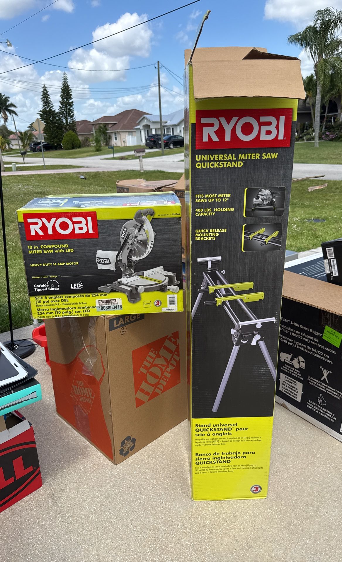 Ryobi I 10” Compound Miter Saw w/ LED, AND Universal Miter Saw Quickstand 