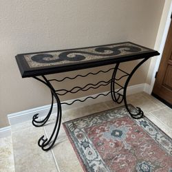 Pier one Table And Wine Rack Below It