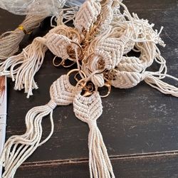 Boho Macrame Keychains Baby Shower Favors 24 Sets