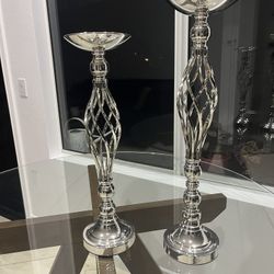 Decorative Iron Twisted Curb Candle  Holders 