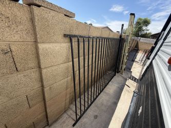 Metal wrought iron pool fence