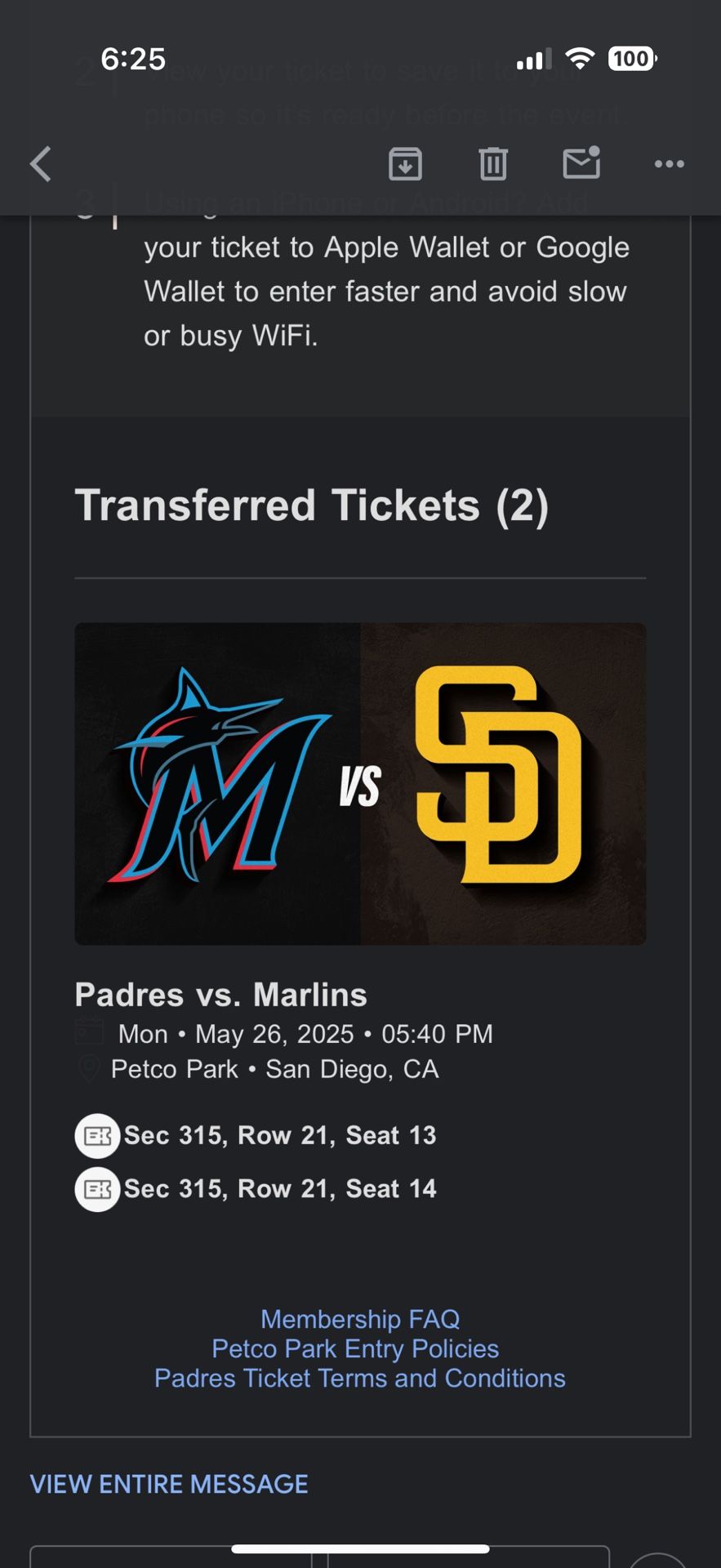 Padres Tickets 🎫