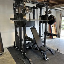 PRO SERIES Ultimate Half Rack Functional Trainer w/Smith Machine Bar | 400lb Stack | Gym Equipment | Fitness | Commercial | Squat Rack 
