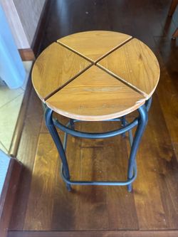 Stool Wood Seat w Metal Frame 12”x 25”
