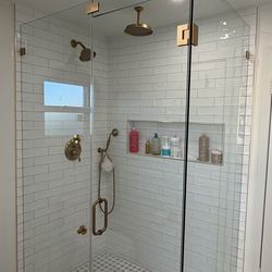 Frameless shower door glass