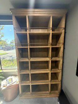 Large Wood Wine Rack Bookcase Cabinet