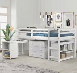 Loft bed with desk