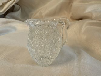 Vintage L.E. Smith Daisy Button Glass Miniature Pitcher, Dollhouse Serving Pitcher