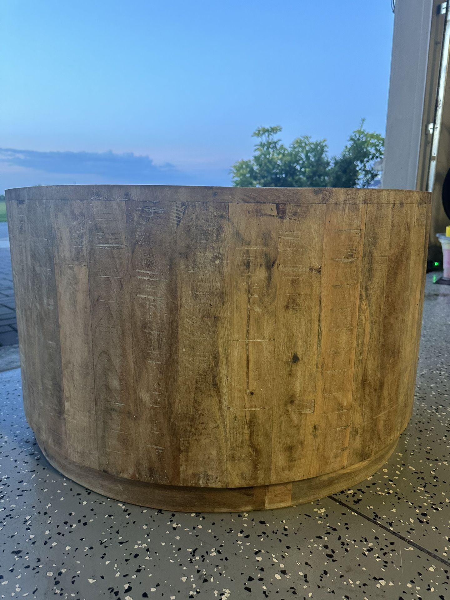 Wood Single Drum Coffee Table