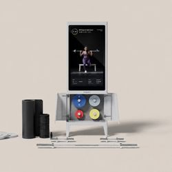Tempo Studio Home Gym + Weights, Dumbbells,  Kettlebell & Barbell – $200