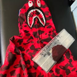 Red Bape Hood With Bag Used Twice Large