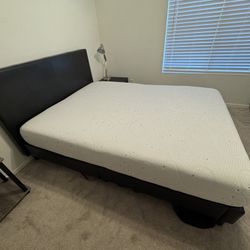 Queen bed frame and mattress