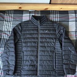 black men's nautica puffer jacket