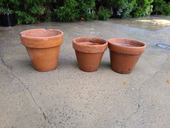 Clay flower pots