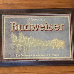 1980s Vintage Budweiser Mirror
