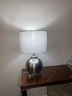 Modern Table Lamp with the Brushed Nickel Balloon Base and New Lampshade H20”