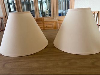2 - Like New Empire Shape Cream Lampshades