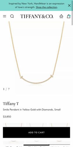 Tiffany & co Smile Pendant in Yellow Gold with Diamonds, Small