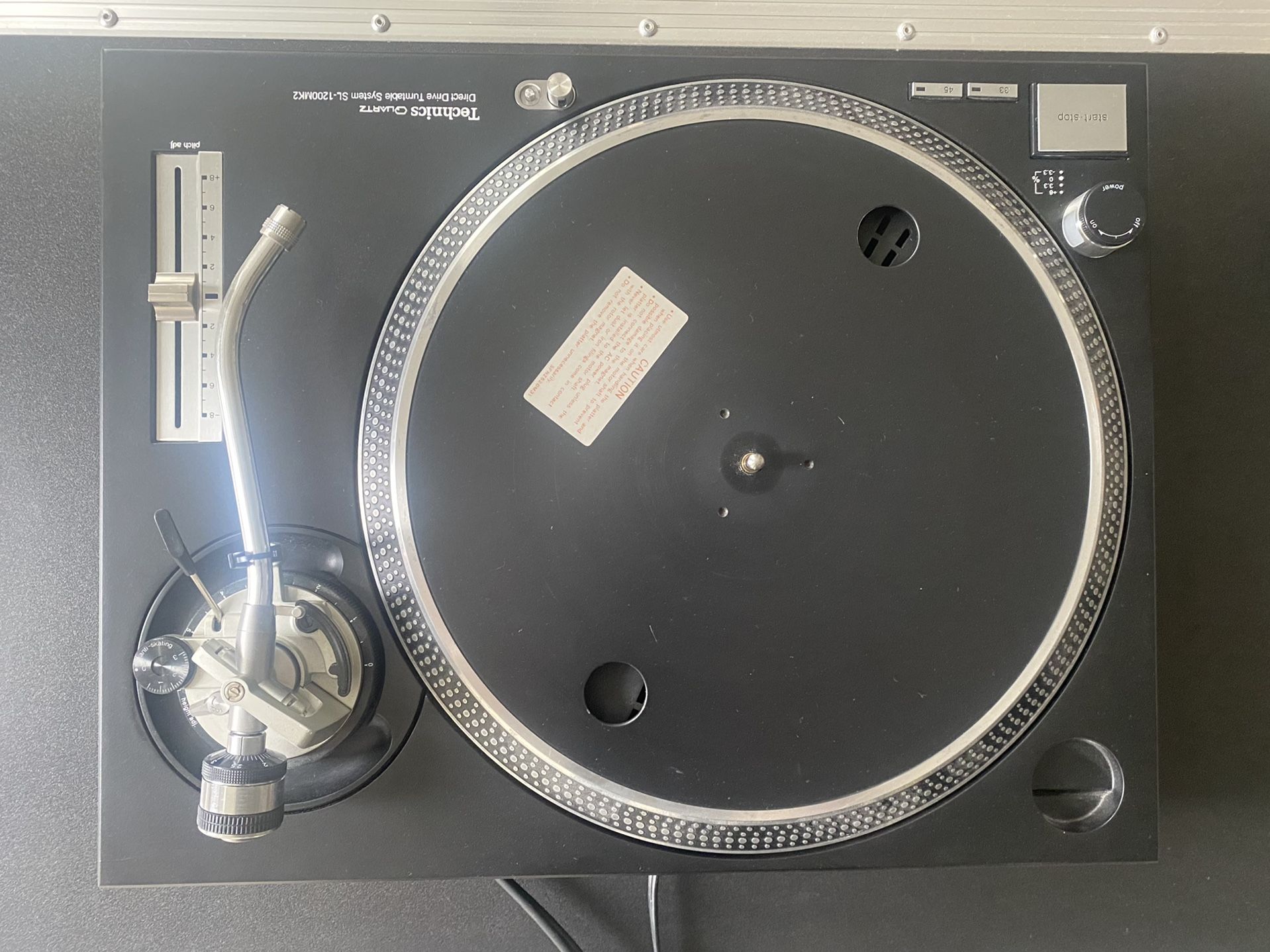Turntable TECHNICS SL-1200MK2 Black Excellent Condition Vinyl Record Player