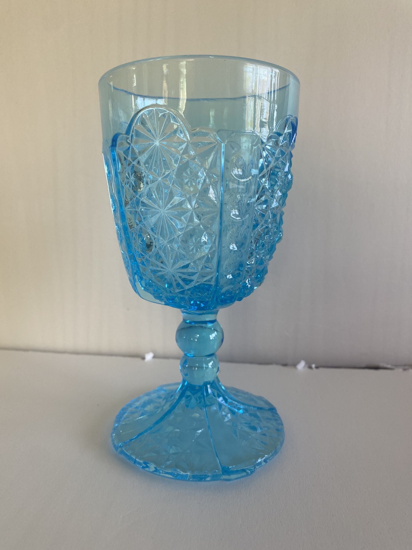 Glass; Daisy & Button Blue Goblet