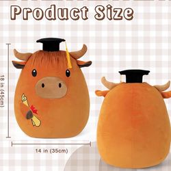Graduation plush cow 18x14