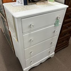 4 Drawer White Dresser Chest 