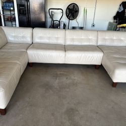 White Leather Sectional
