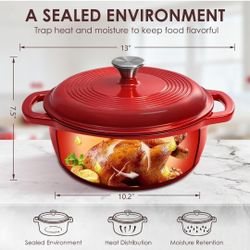 AIVIKI ENAMEL CAST IRON DUTCH OVEN