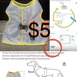 $5 Pet Cooler Harness Summer Vest like New size XL please check my listings ty