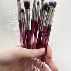 10 Piece Set Of Make Up Brushes, New 