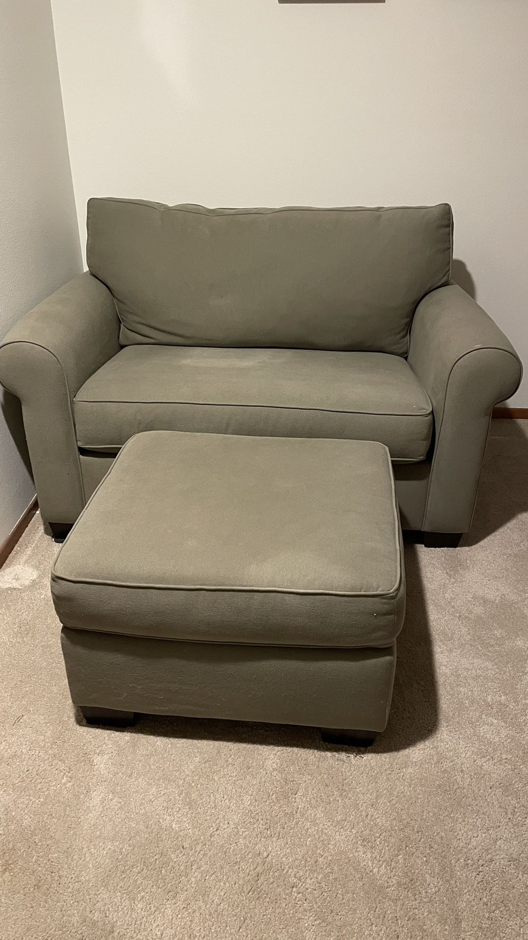 Twin Size Sleeper Sofa Chair With Ottoman 