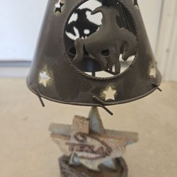 Texas State & Star  Metal Tin Tea Candle Lamp 
