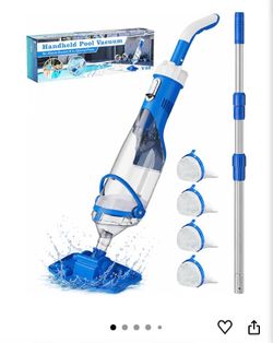 Cordless Pool Vacuum with Telescopic Pole, 18.5 GPM Powerful Suction, 1.5H Supercharge Technology, Handheld Rechargeable Pool Vacuum Cleaner for Above