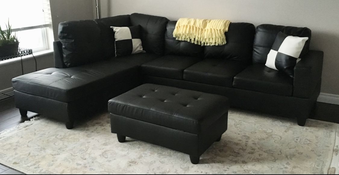Faux Leather Sectional