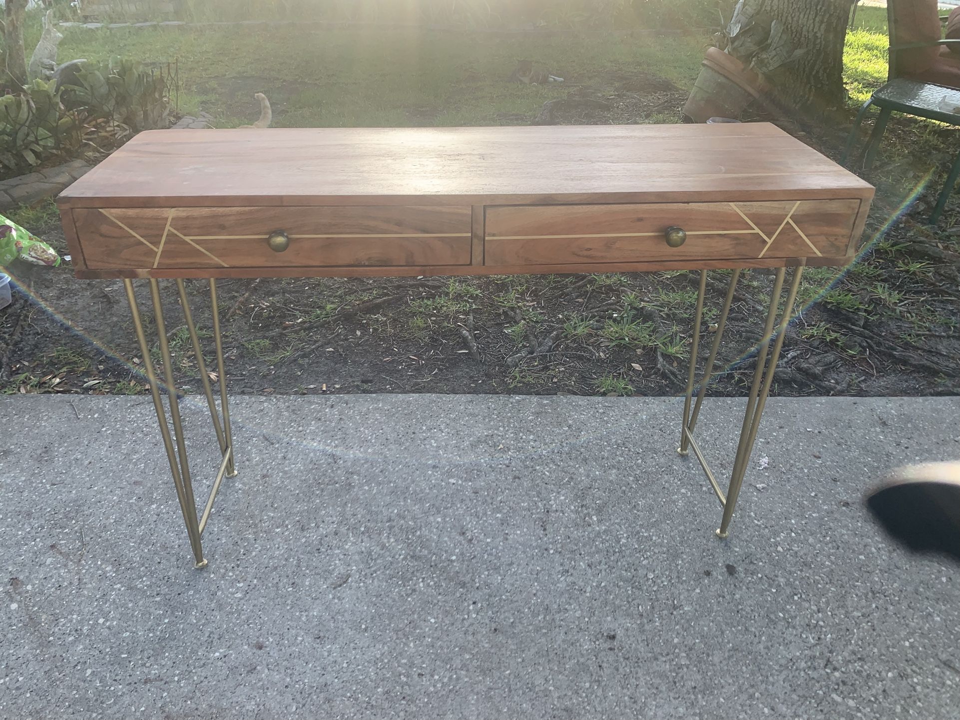 Decorative Wooden  Console Table with Two Drawers