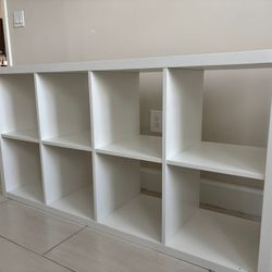 White Cube Storage Shelf (8-Cubby Organizer)