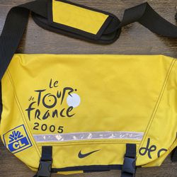 Rare Le De Tour France 2005 Nike Yellow Messenger Bag 17”