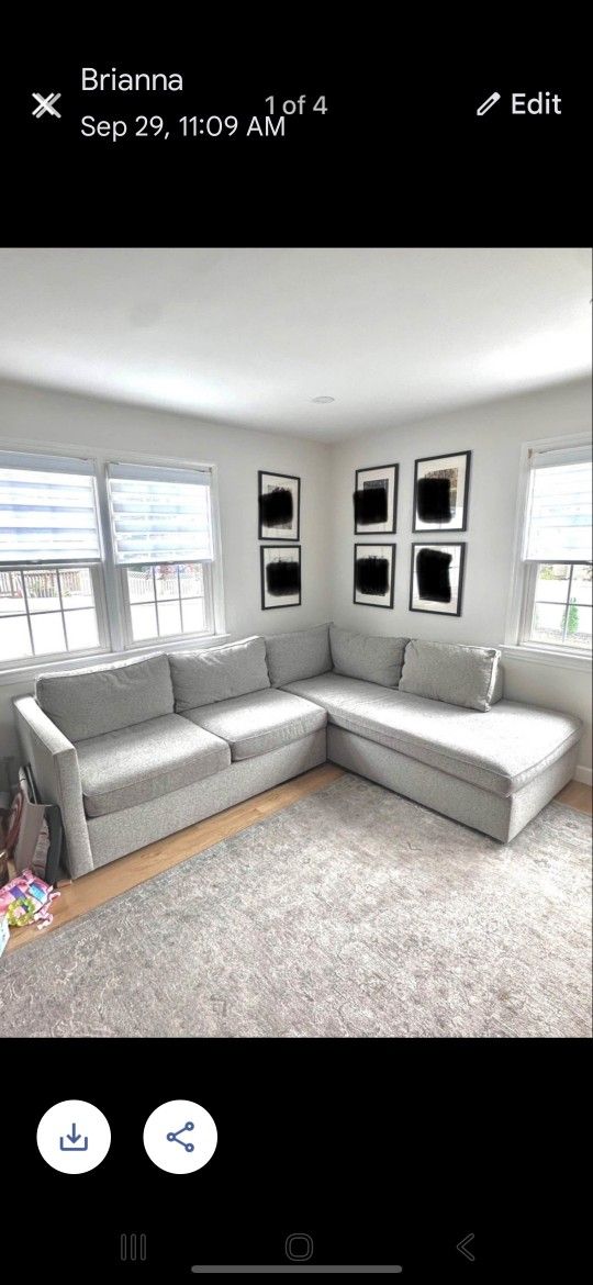 West Elm Sectional With Ottoman