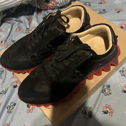 Men's Loubishark Flat Leather Red-Sole Runner Sneakers