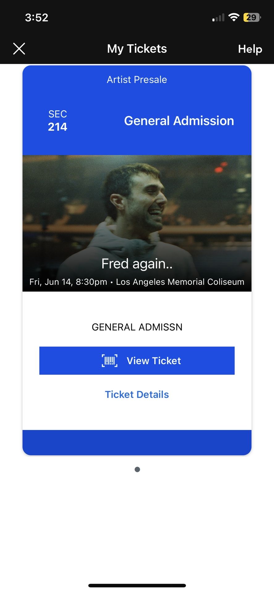 Fred Again Ticket