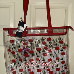 Ed Hardy Clear Cherry Tote