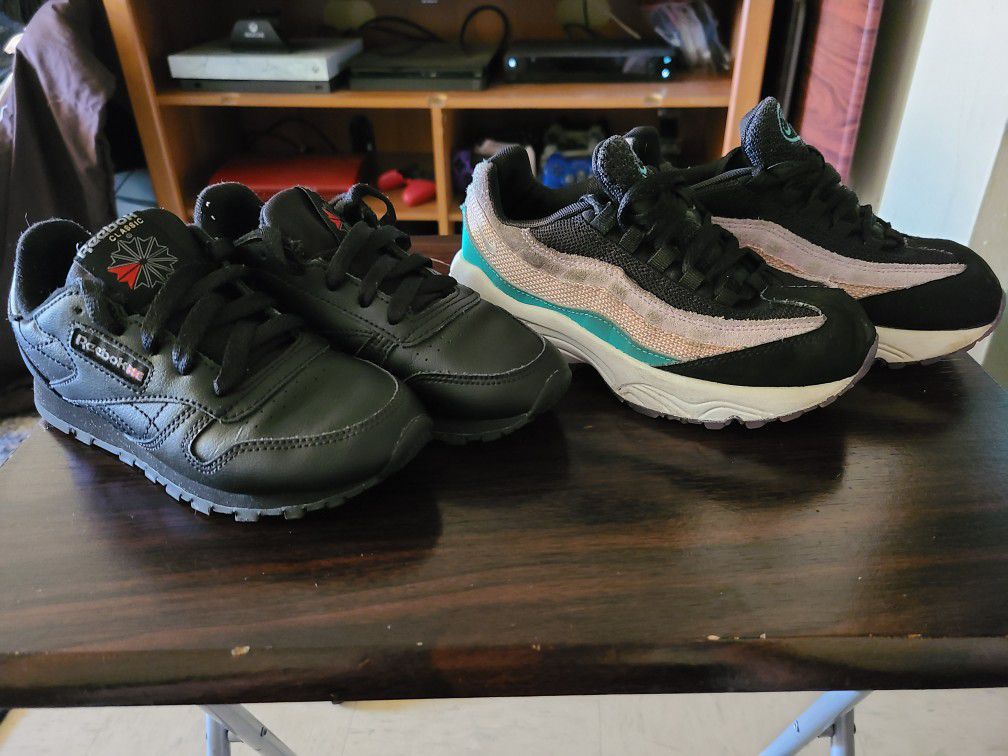 Kids Air Max 95 and Reeboks classic size 13 and 13.5