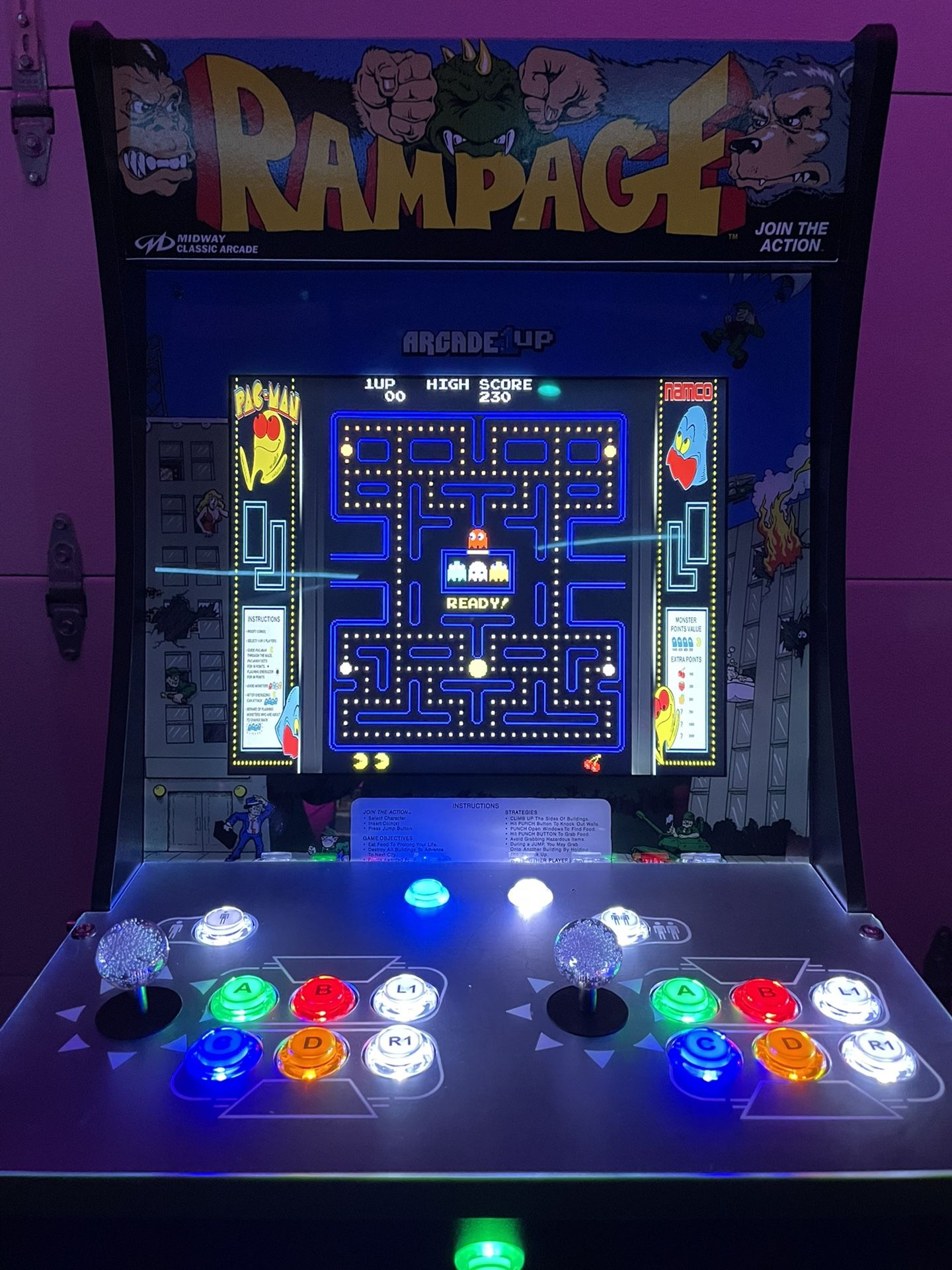 Arcade1Up Rampage Custom Mod Arcade Game with over 10,000 Games