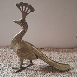 BRASS PEACOCK FIGURINE 