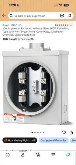 New 100A meter socket