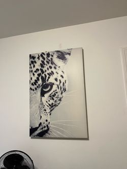 Black and White Leopard Canvas Wall Art