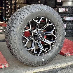 Revenge RV-202 20x9 8x6.5 +0 Wheels 35x12.50R20 M/T Tires Chevrolet 2500 Ram 2500 3500