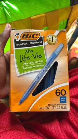 BIC Round Stic Xtra Life Blue Ball Pens 60-Pack