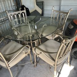Glass top Table With 4 Chairs. 
